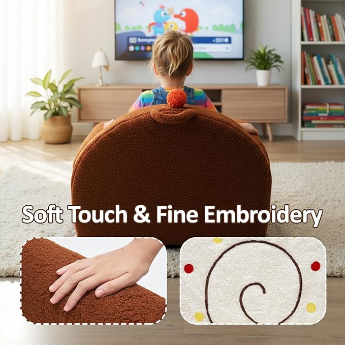 OUOZZZ Toddler Chair for Ages 1–6, Soft Sherpa Kids Sofa - Image 5