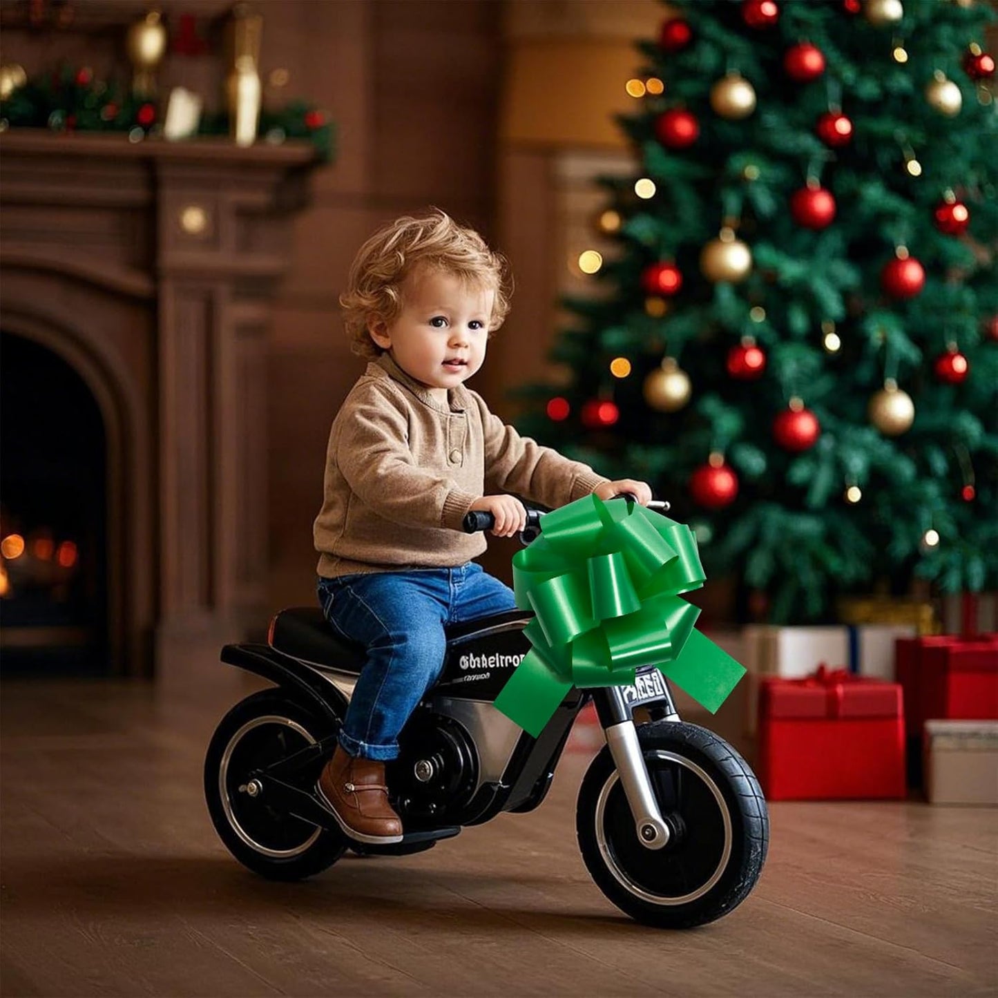 6 PCS 6 Inch Green Pull Bows - Perfect for Gift Wrapping, Wedding Decor, Car Bows, Birthday Parties, Christmas and Valentine's Day