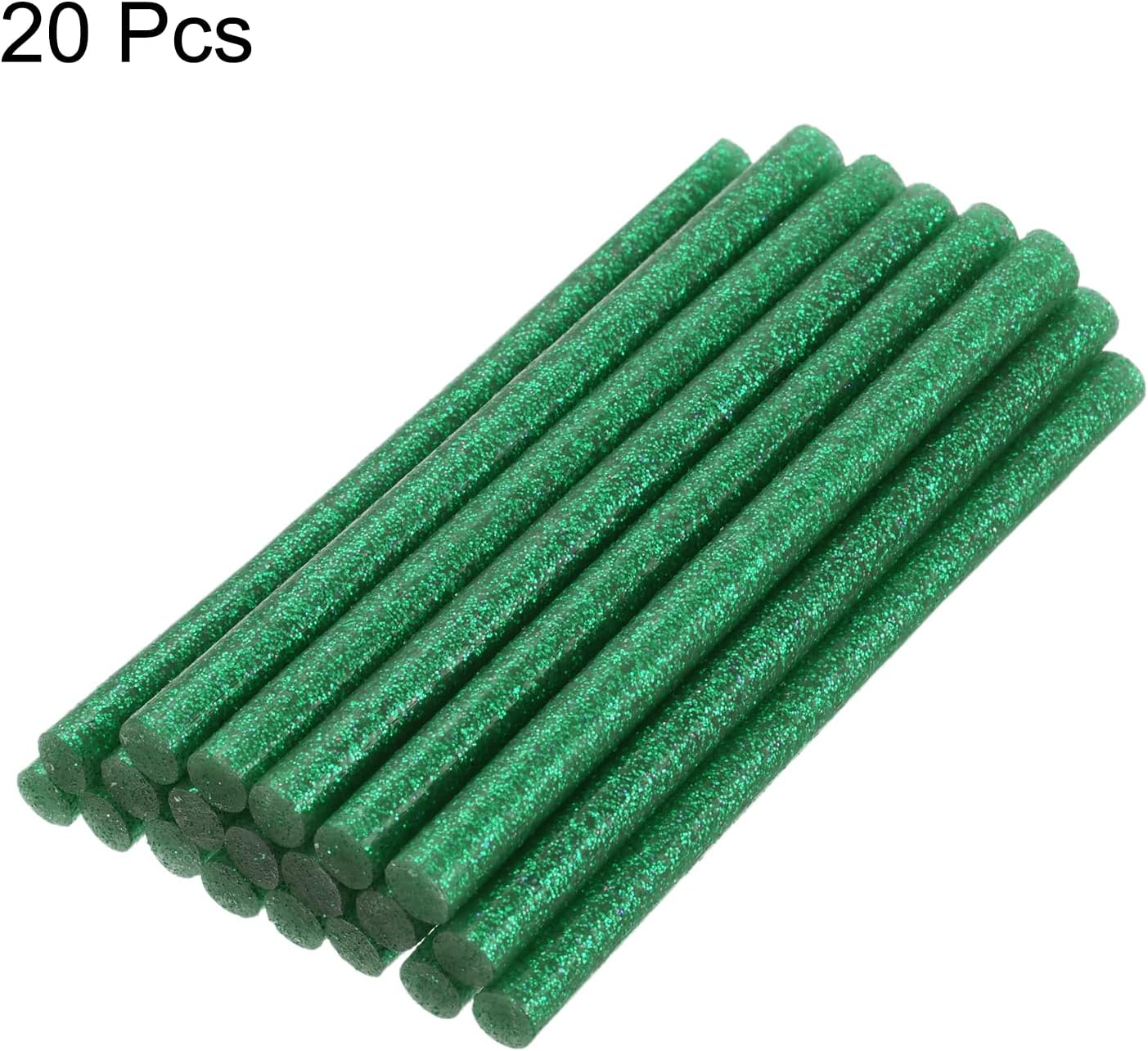 uxcell 20pcs Hot Glue Sticks for Glue Gun 7mm/0.27-inch x 8-inch Mini Hot Melt Adhesive Glue Stick Glitter Green