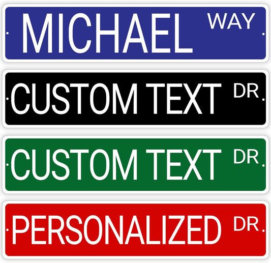 Custom Street Signs Metal, Personalized Road Reflective Signs with Your Text, Logo, 6x24 Inches, Single/Double Sided, Fade Resistant .040 Aluminum