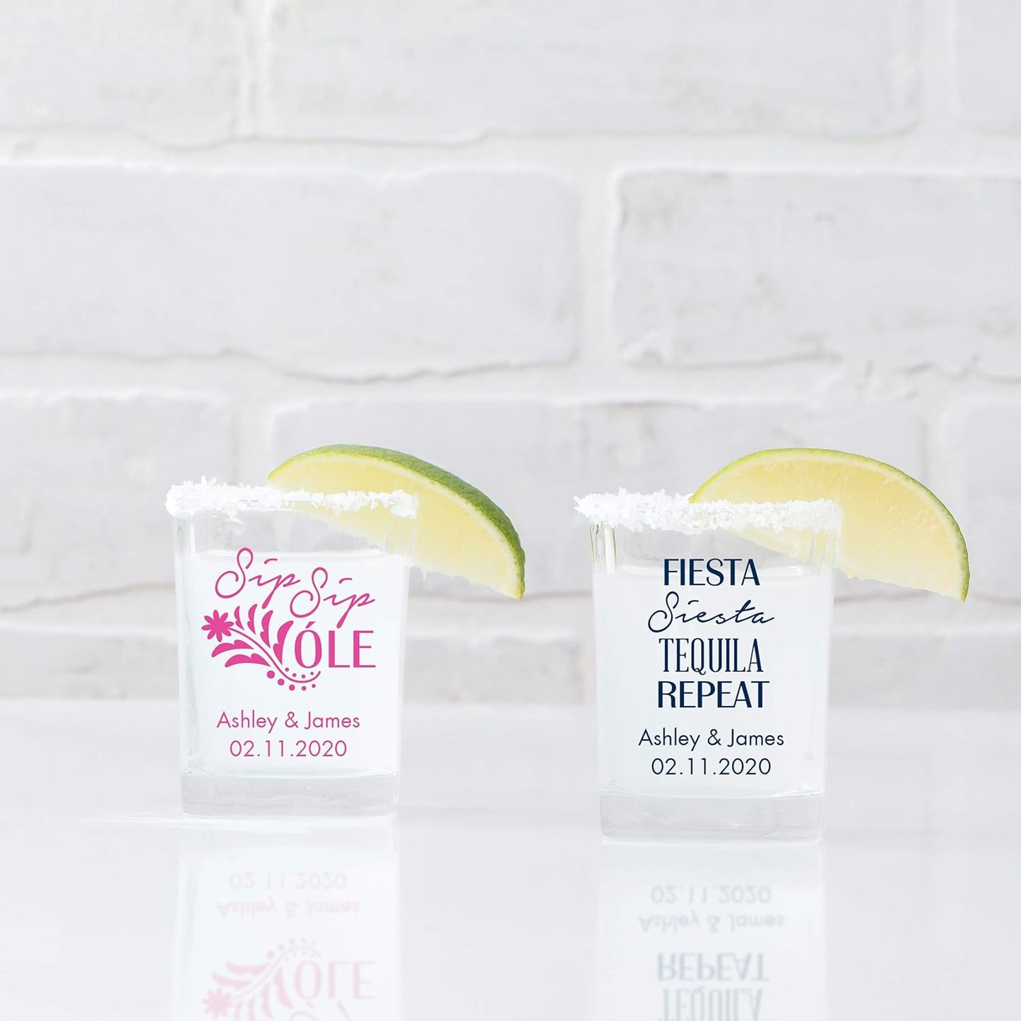 WEDDINGSTAR Personalized 2.75oz Shot Glass Customizable Full Color Print - 156 pack