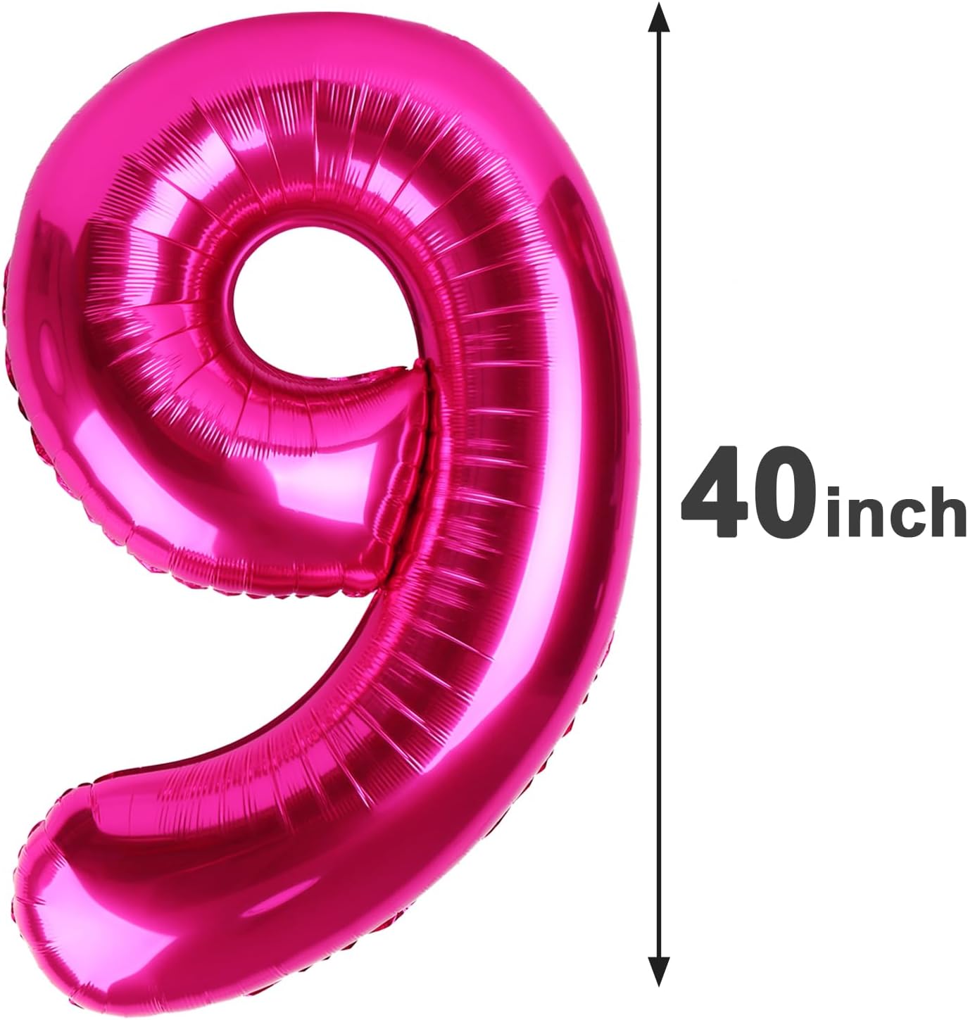 40 Inch Big Hot Pink 90 Balloon Number, Jumbo Giant Happy 90 Birthday Party Decorations, Large Mylar Foil Anniversary Birthday Party Engagement Decorations