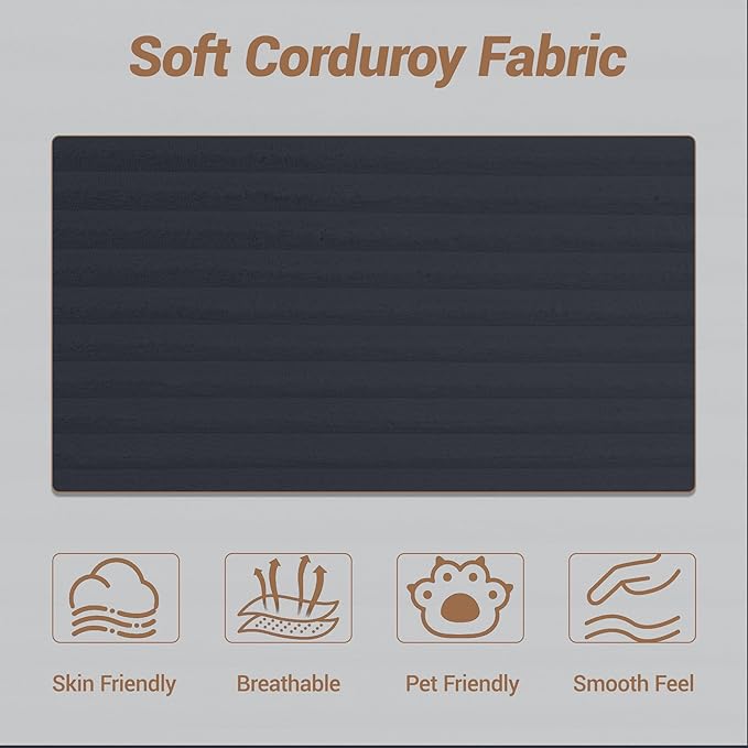 105'' Modular L-Shaped Boneless Sectional, Corduroy Deep Seat Cloud Sectional - Image 8