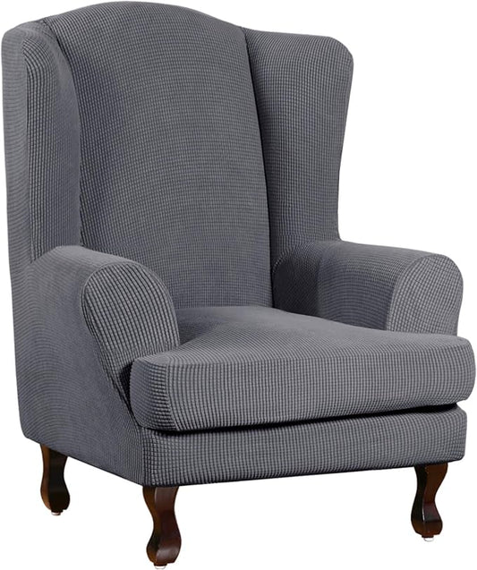 Turquoize Wingback Chair Covers 2 Piece Wing Chair Slipcover Stretch Slipcovers by Turquoize