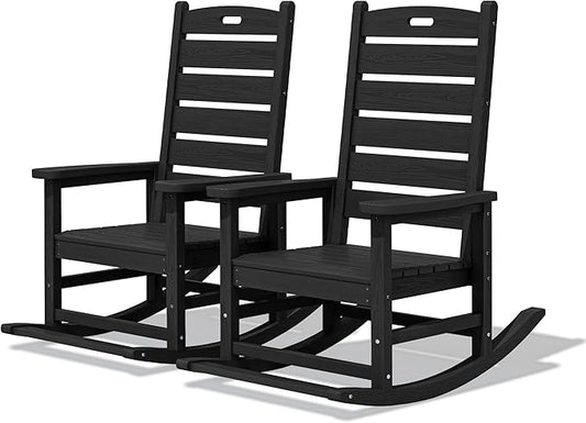 SERWALL Outdoor Rocking Chair Set of 2, Oversized Rocking Chair by SERWALL