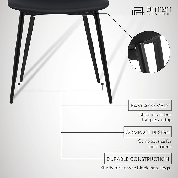 Armen Living Monte Mid Century Modern Dining Accent Chair - Image 5