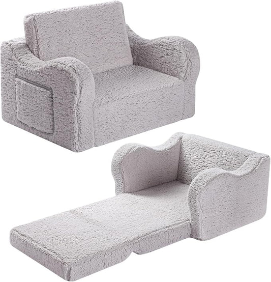 MOMCAYWEX Kids Sofa, 2-in-1 Flip-Out Foam Couch by MOMCAYWEX