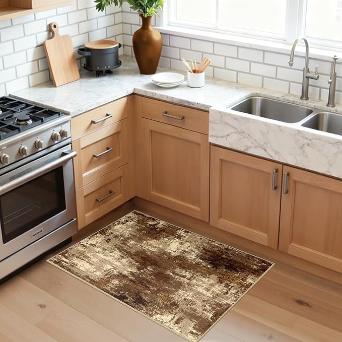 RELEANY Washable Area Rugs 2'x3' Non-Slip Modern Abstract Soft - Image 2