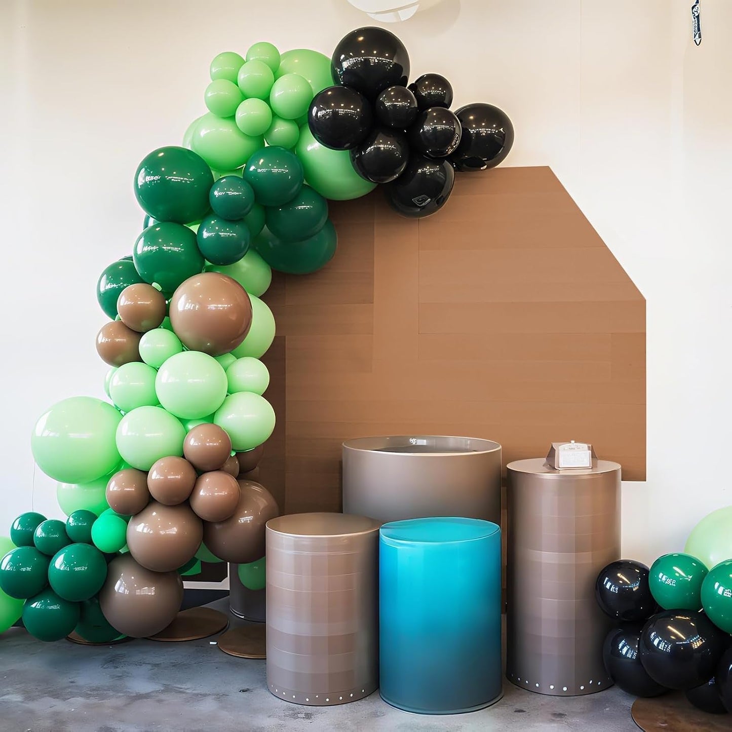 Dark Green Brown Balloons, 12 Inchs Avocado Sage Green Black Latex Balloons for Boys Kids Video Theme Jungle Safari Game Party Baby Shower Wedding Grauation Birthday Decorations