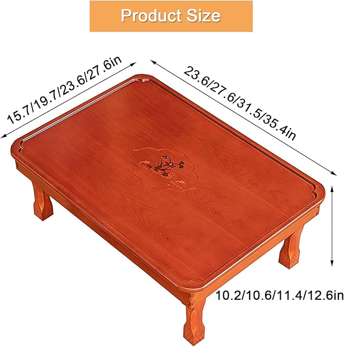Low Coffee Table Japanese Style Solid Wood Floor Table - Image 2