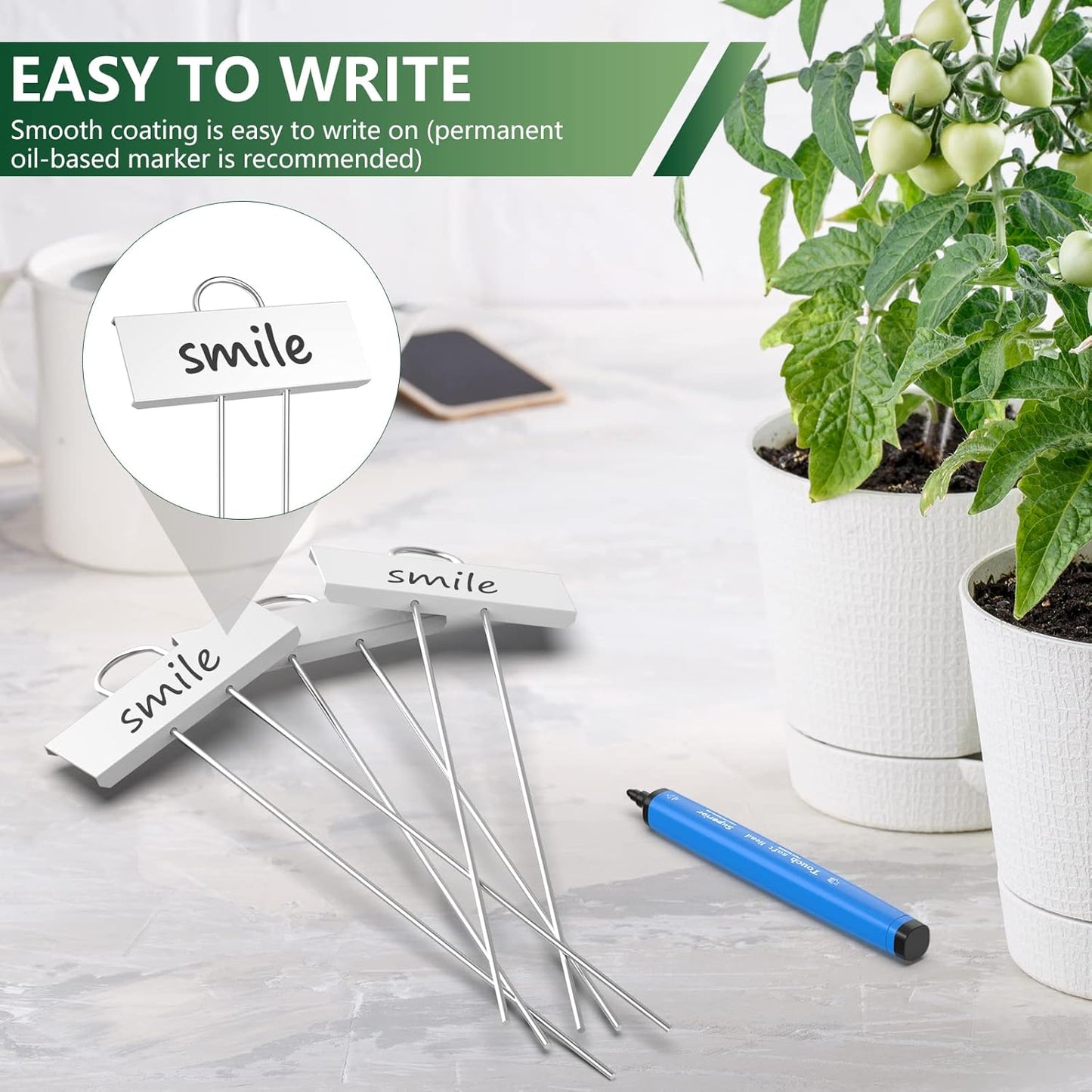 STARTOSTAR 50-Pack Metal Plant Labels, 10.6" Garden Markers Reusable Nursery Tags for Vegetables Herb Flower Seed Greenhouse