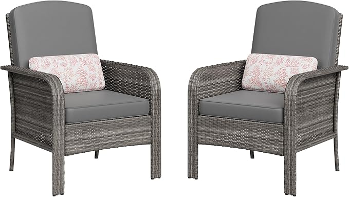 GAOMON 2-Piece Outdoor Patio Furniture Set, Rattan Lounge Chairs by GAOMON