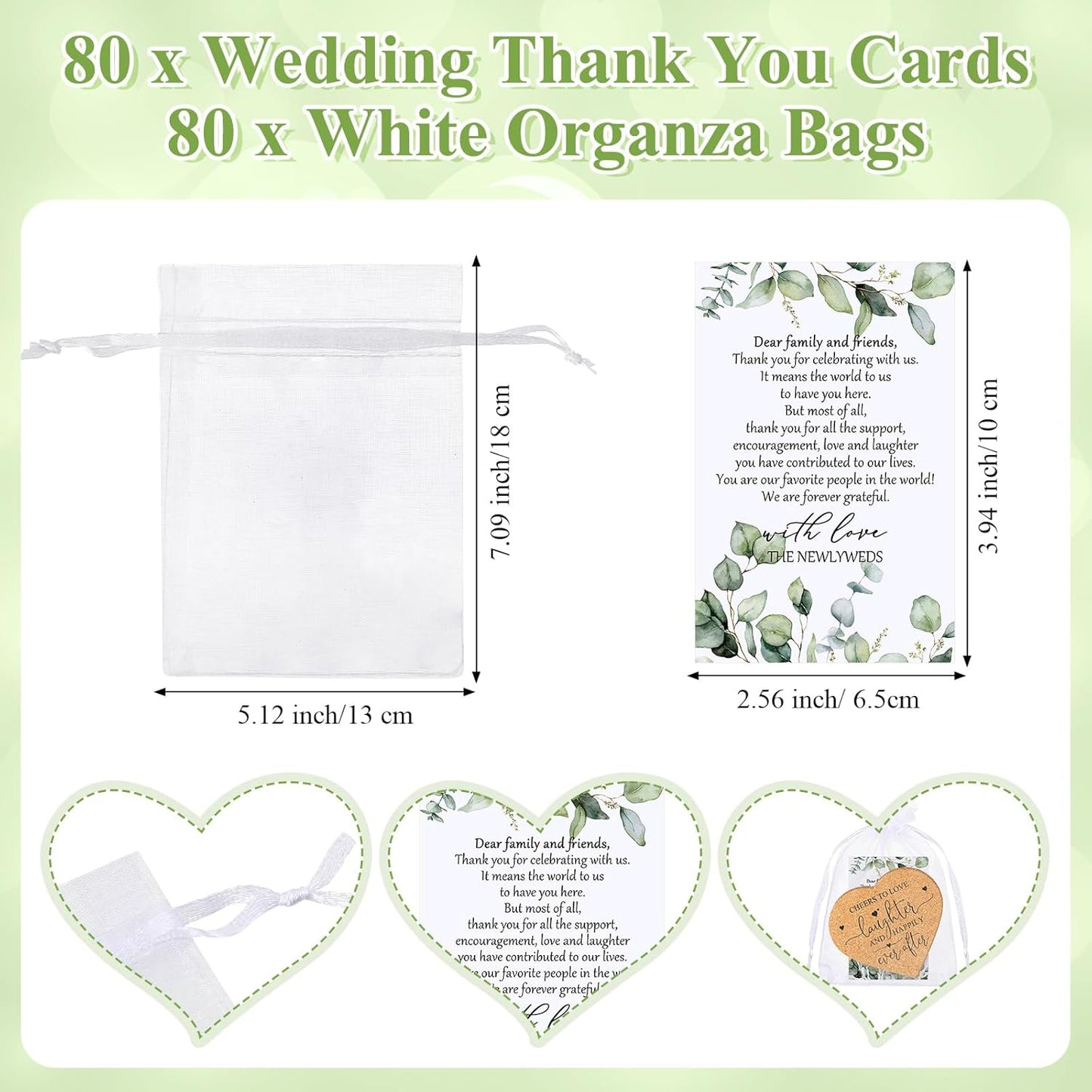 Uiifan 80 Set Wedding Favors for Guest Coaster Gifts Bulk Heart Shaped Coasters Thank You Cards Organza Bags Guest Souvenirs for Wedding Party Bridal Favors