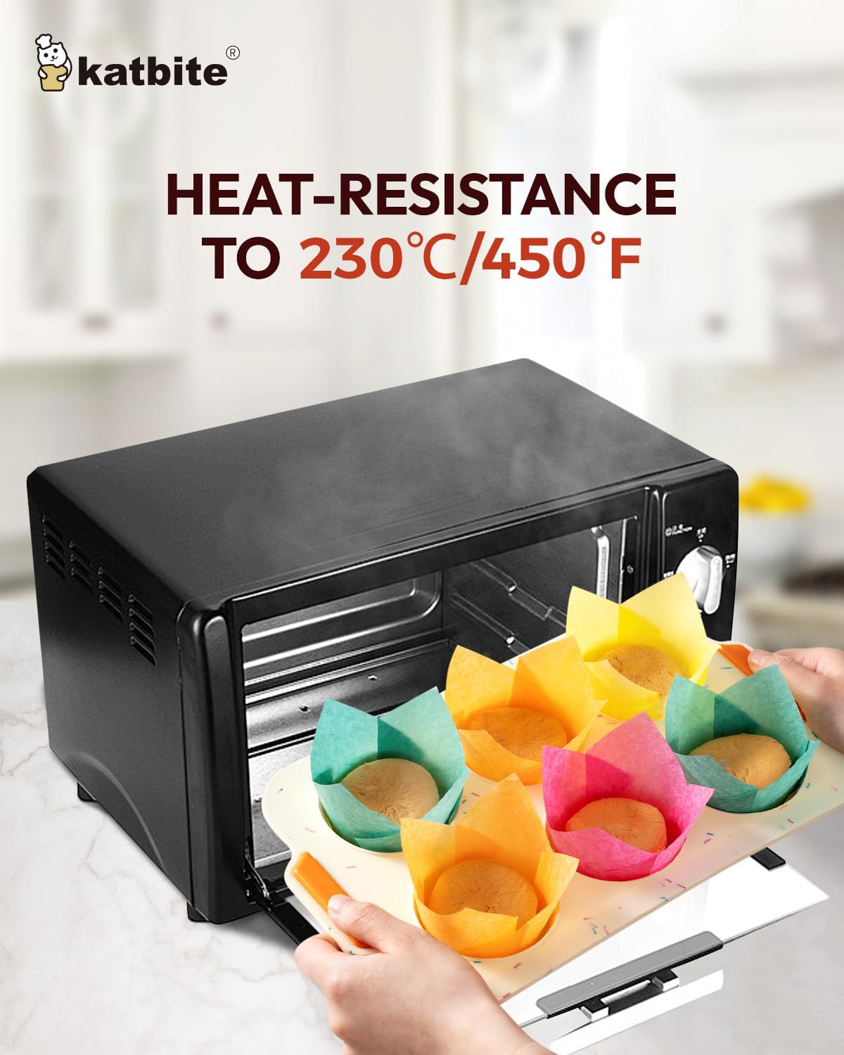 Katbite Tulip Cupcake Liners 200PCS, Muffin Liners Baking Cups, Cupcake Wrapper for Party, Wedding, Birthday