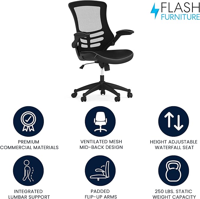 Flash Furniture Kelista Mid-Back Swivel Office Chair - Image 4