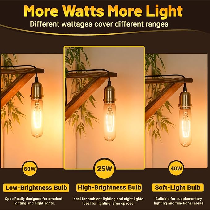 T10 Tubular Light Bulbs 25 Watt Incandescent Light Bulb, T10 Bulb, 120V 25W - Image 5
