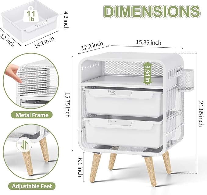 SYKIARIOL Kids Nightstand, Bedside Table, Cute End Table - Image 3
