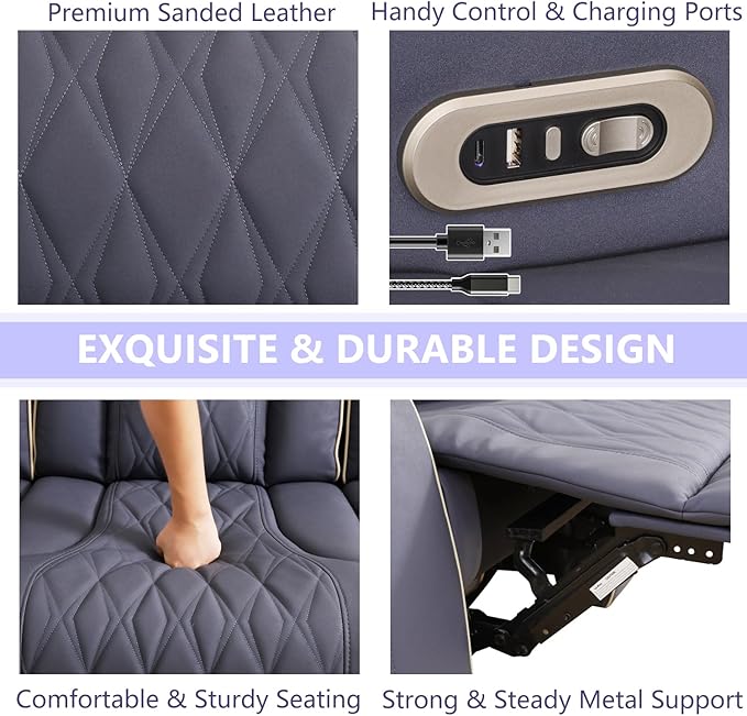 Power Reclining Sofa Set, Recliner Loveseat & 2 Chairs - Image 4