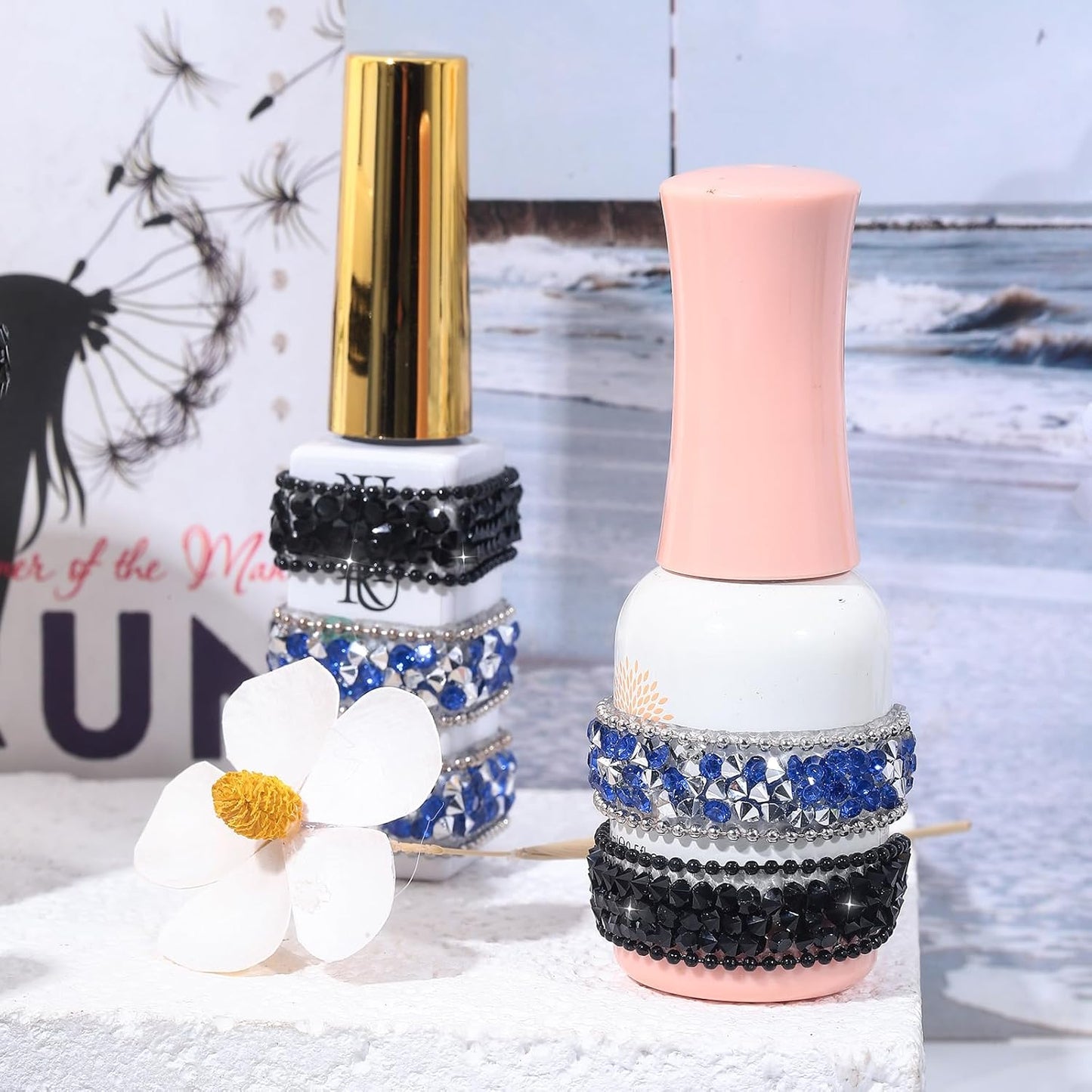 Black Rhinestone Ribbon 3 Yards Self Adhesive Rhinestone Strips Diamond Ribbon Sticker Crystal Roll Glitter Bling Rhinestones Tape for Crafting DIY Art Decoration (0.4 Inch)