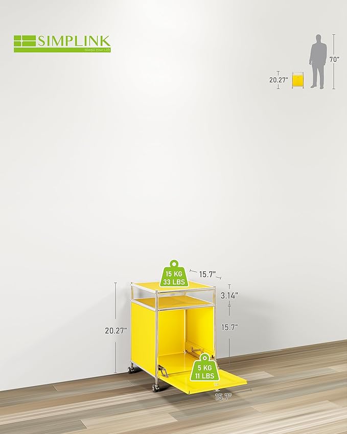 Matte Storage Cart with Flap Door, Large Capacity Storage Cart with Detachable - Image 2