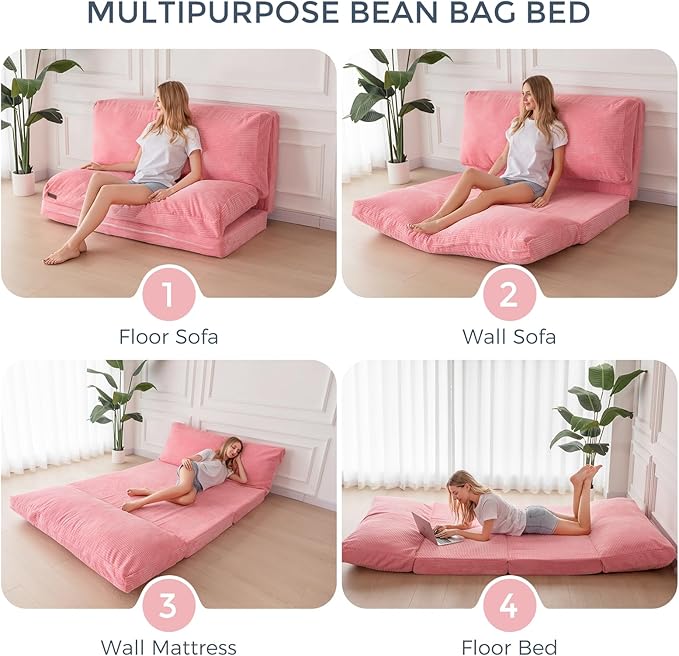 MAXYOYO Folding Sofa Bed, Extra Thick and Long Floor Sofa Convertible Sleeper - Image 3