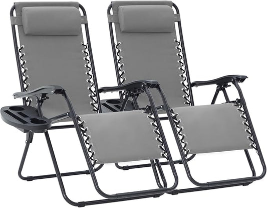 JEAREY Zero Gravity Lounge Chairs Set of 2, Adjustable Steel Mesh Recliners by JEAREYOutdoorsCollection