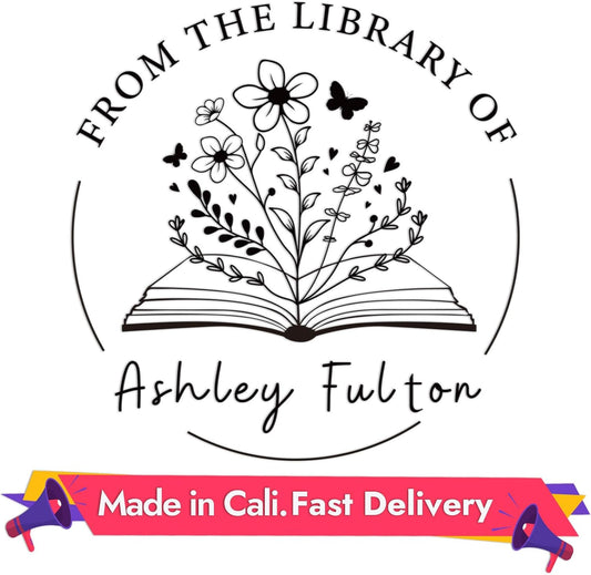 Upgraded Book Embosser Personalized | Custom Book Stamp | Storage Gift Box Set - Include Magnetic Bookmark and Eternal Pencil & 20 pcs Foil Sticker for Hardcover Books, Envelopes, Leather