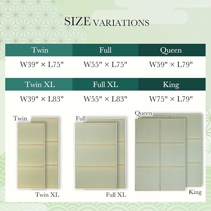 FULI Japanese Tatami Mattress, Foldable Igusa Rush Grass Tatami Rug, Natural - Image 6
