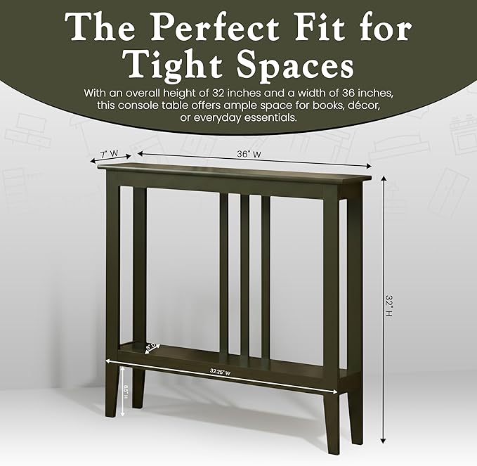 Kings Brand Furniture Narrow Console Table - Image 2