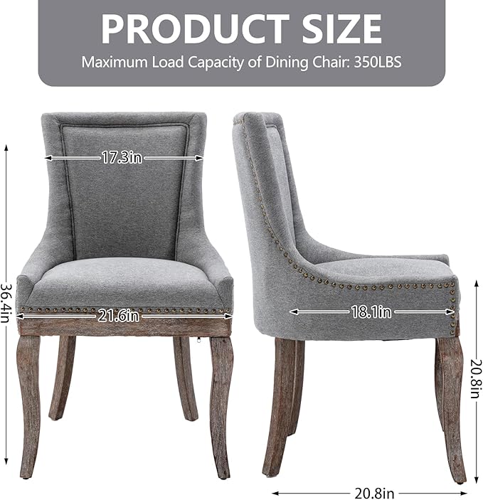 Modern Dining Chairs Set of 2, High Back Dining Chairs Side Chairs - Image 3