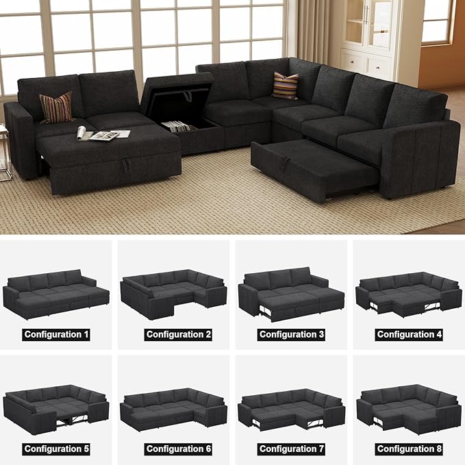 Belffin Modular Sectional Sleeper Sofa Bed - Image 8