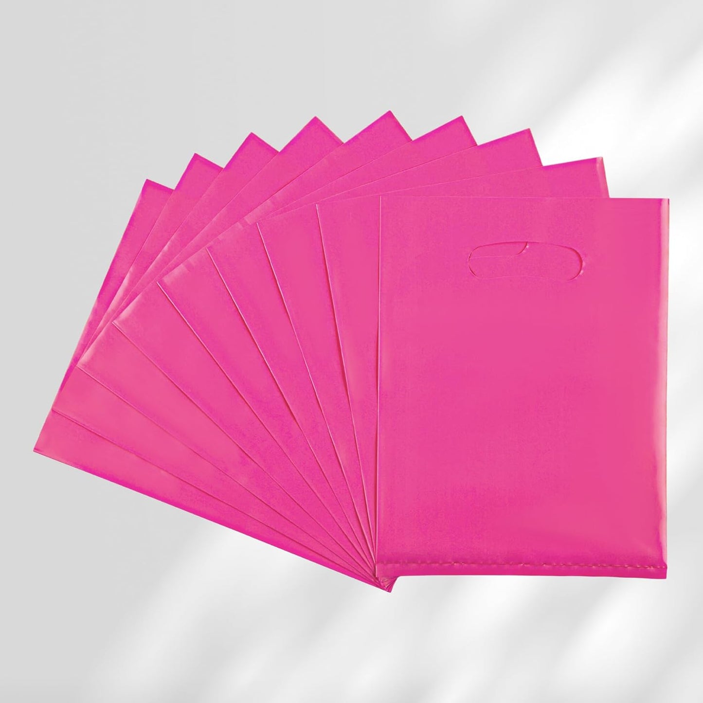 Rose 100 PCS Small Gift Bags, 6"x8" Goodie Party Favor Bags with Handle, Treat Retail Pouches for Kids Birthday, Christmas, Small Business