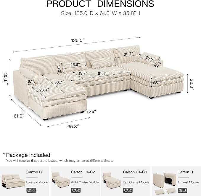 Belffin Large Modular Sectional Sofa - Image 2