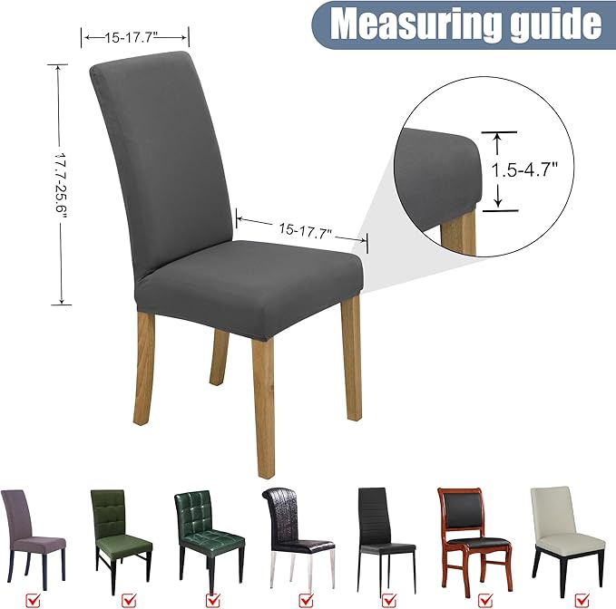 BIETYONE Stretch Dining Chair Covers Set of 2, Soft Removable Washable Kitchen - Image 5