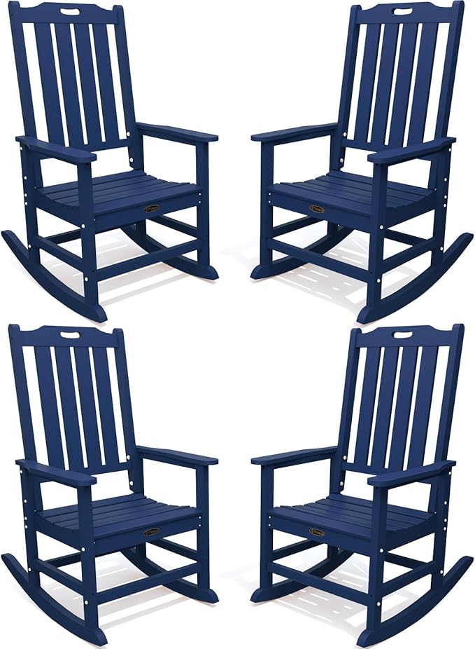 THOEOE Oversized Rocking Chair Set of 4, Outdoor Rocking Chair by THOEOE