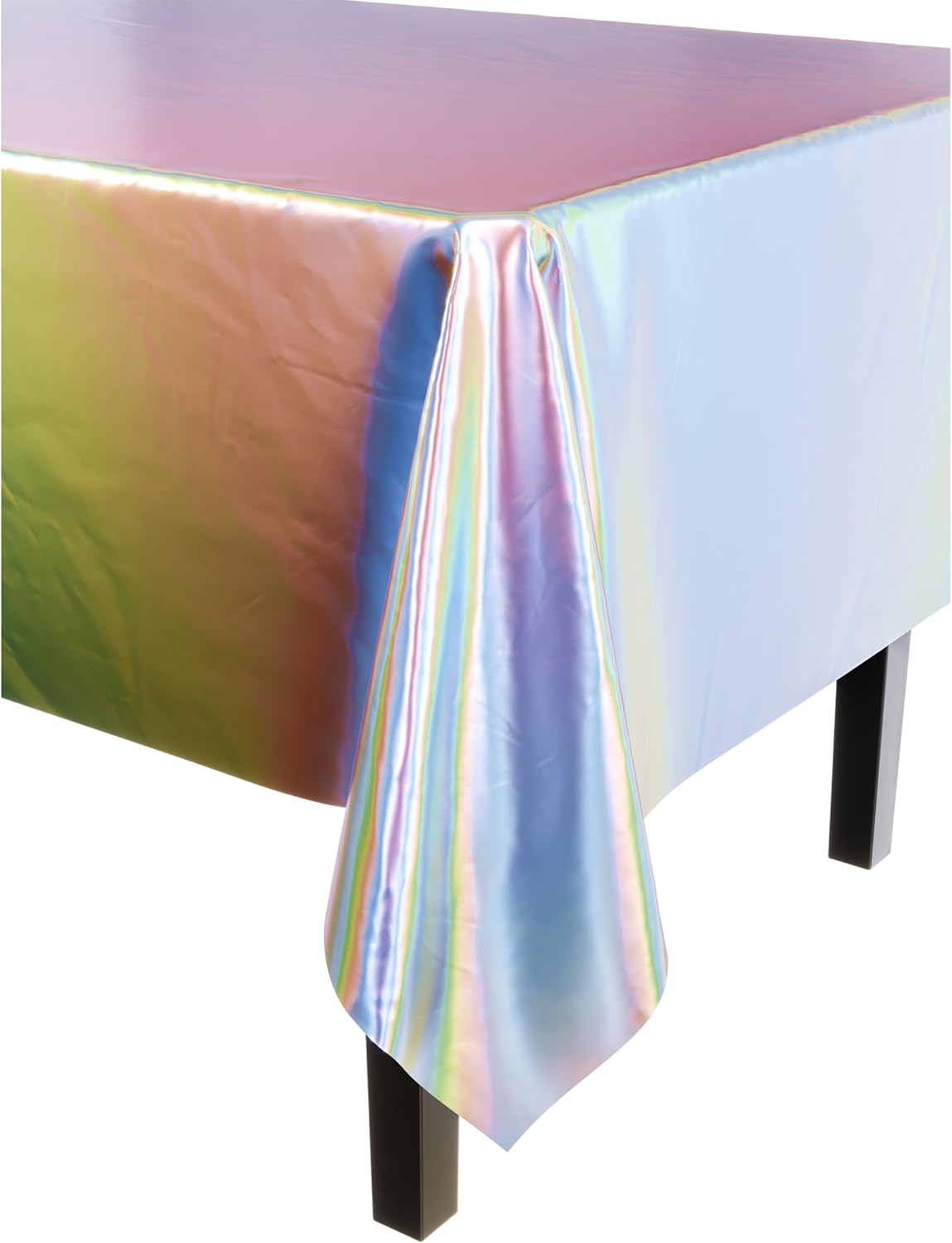 Party Solids Pack Of 12 - Premium Plastic Tablecloth 54 Inch x 108 Inch Rectangle Table Cover - Iridescent