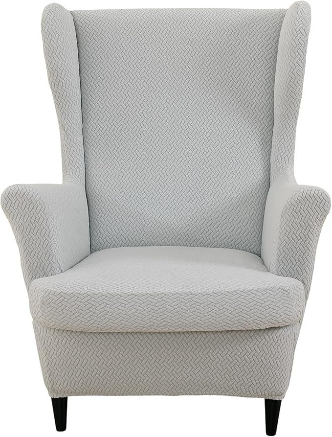 HAOYONG Jacquard Wingback Chair Cover Thickening Armchair Covers 2 Pieces by HAOYONG