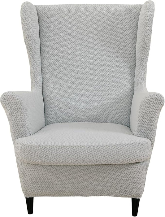 HAOYONG Jacquard Wingback Chair Cover Thickening Armchair Covers 2 Pieces by HAOYONG