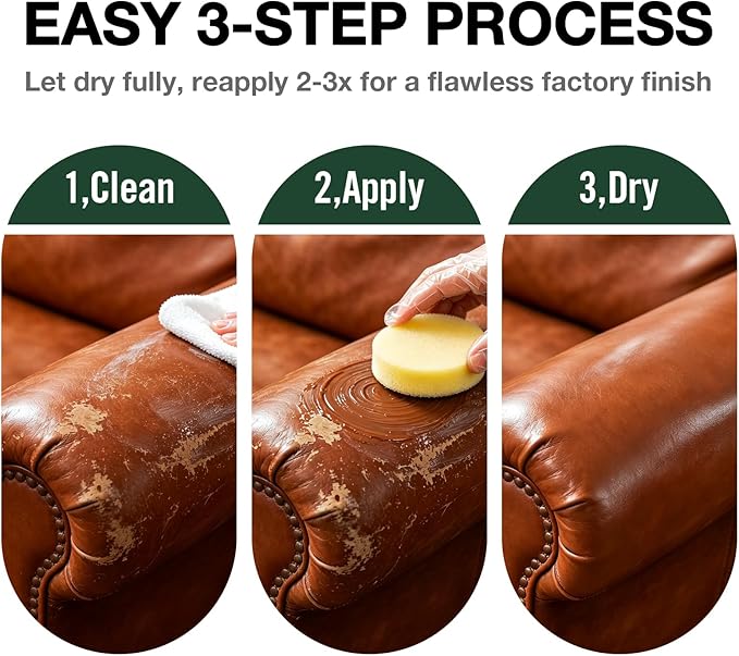 White Leather Repair Kit, Leather Recoloring Balm – Restore & Repair Faded - Image 4