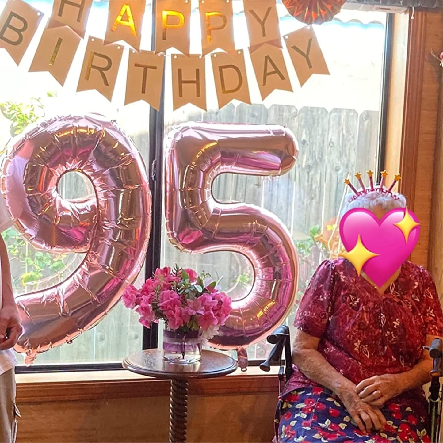 40 Inch Rose Gold Large Numbers Balloons 5, Self Inflating Digit 5 Helium Balloons for 5th Girls, Foil Mylar Big Number Balloons Set 0-9 for Women Birthday Party Anniversary Supplies Decorations