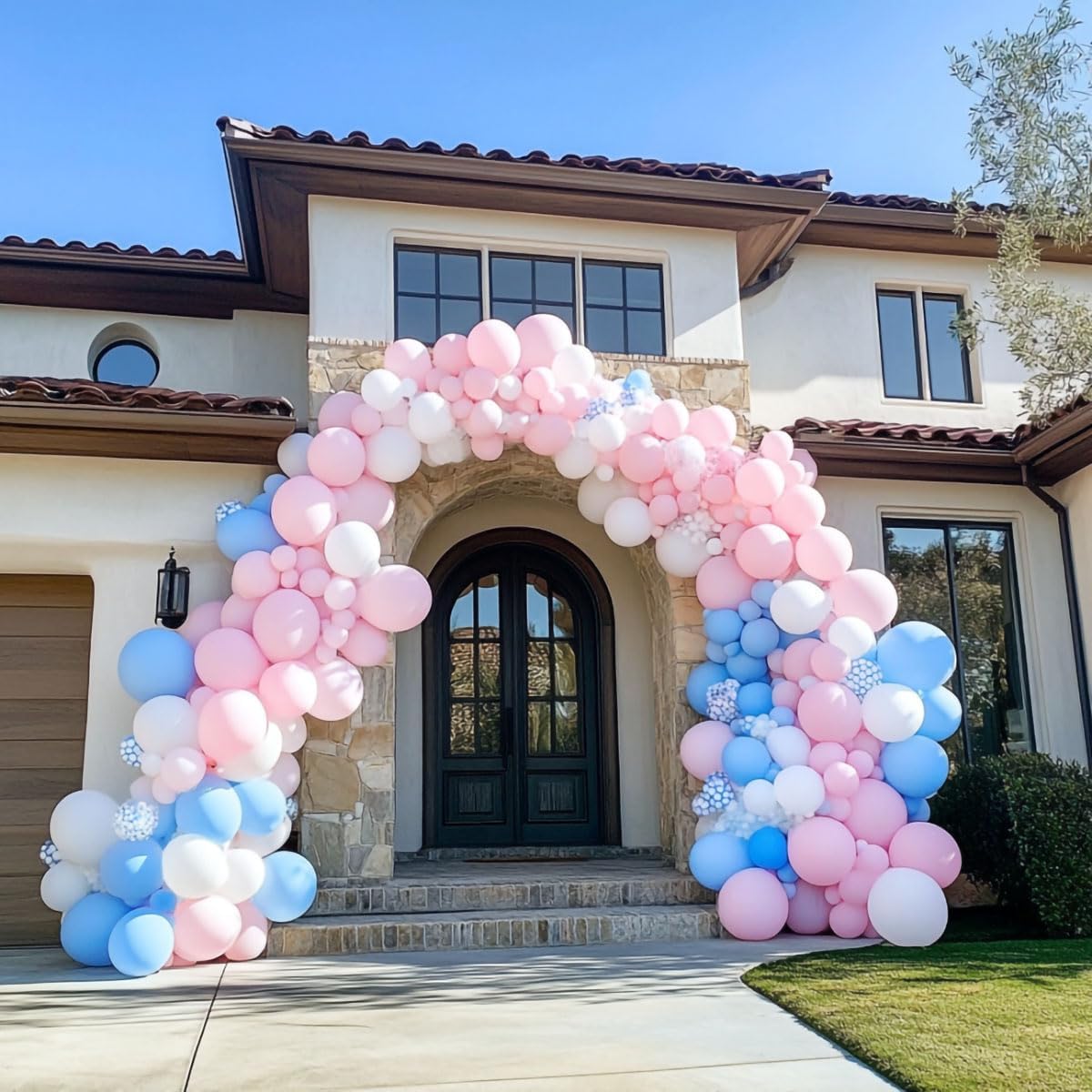 300 Pack White Pink and Blue Balloons 100 of each of the 3 colors 12 inch White Light Pink Light Blue Latex Party Balloon Bulk for Various Party Events Decorations