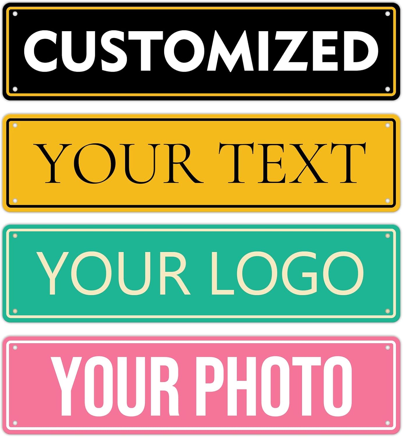 Custom Signs Outdoor Metal - 16 x 4 Personalized Aluminum Rust-Proof Entrance Hazard Intersection Parking Street Signs，Decorative Sign