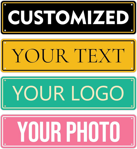 Custom Signs Outdoor Metal - 16 x 4 Personalized Aluminum Rust-Proof Entrance Hazard Intersection Parking Street Signs，Decorative Sign