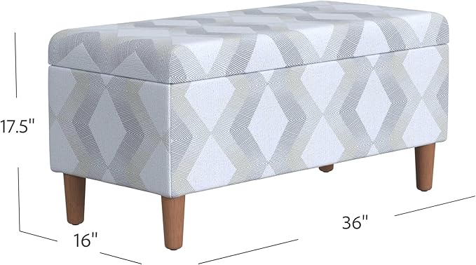 HomePop Malmo Decorative Storage Bench -Natural Woven Geo - Image 3