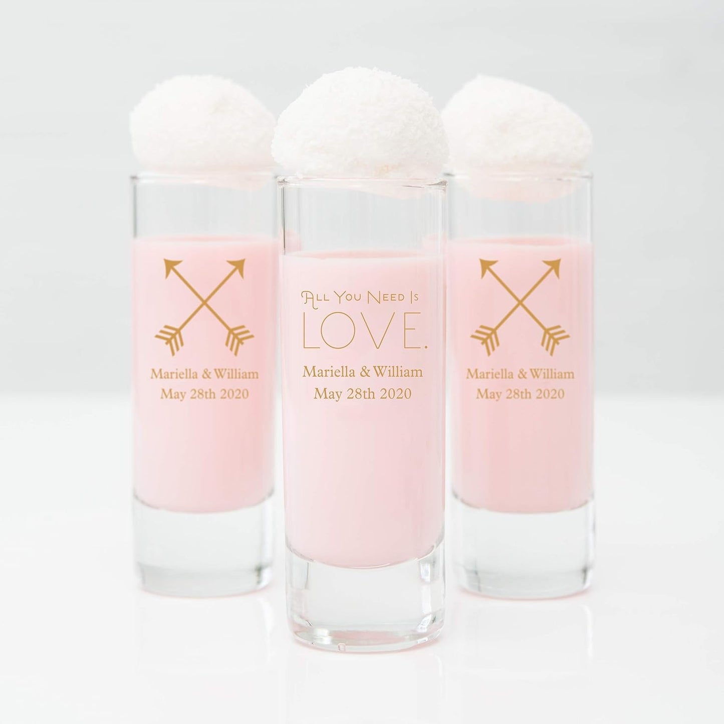 WEDDINGSTAR Personalized 2.5oz Tall Shot Glass Customizable Full Color Print - 108 pack