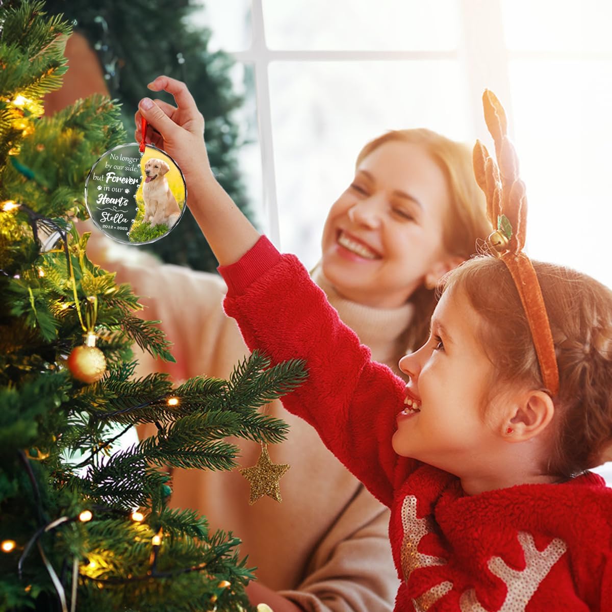 Personalized Dog Memorial Glass Ornaments, Pet Sympathy Gifts, Pet Remembrance Ornaments, Loss of Puppy Remembrance, Passing Away Gift, Dogs Lover Sympathy Gift 2025 (P2)