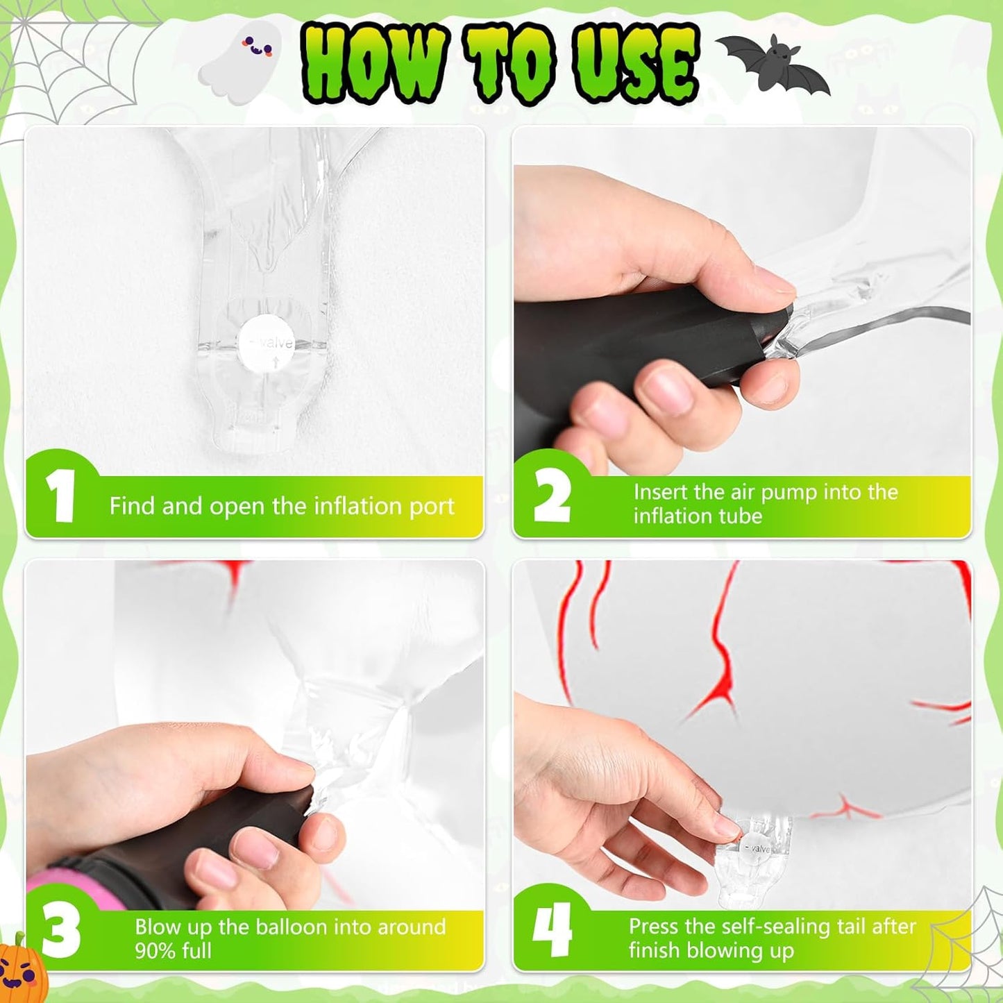 Halloween Foil Balloons Orange Green Blue Eye, 6 Pcs Large Eye Giant 4D Round Balloons, 22 Inch Big Round Foil Balloon Halloween Party Decorations for Adults Kids