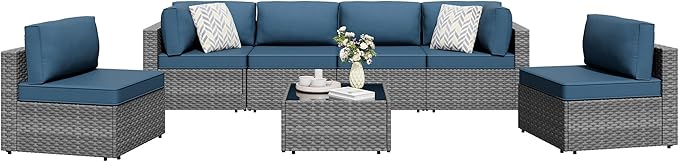 Shintenchi 7 Pieces Outdoor Patio Furniture Sets, Patio Sectional Sofa Couch - Image 8