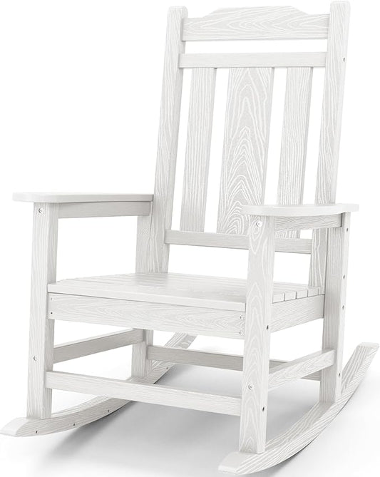 SERWALL Oversized Rocking Chair Outdoor, HDPE Outdoor Rocking Chair by SERWALL