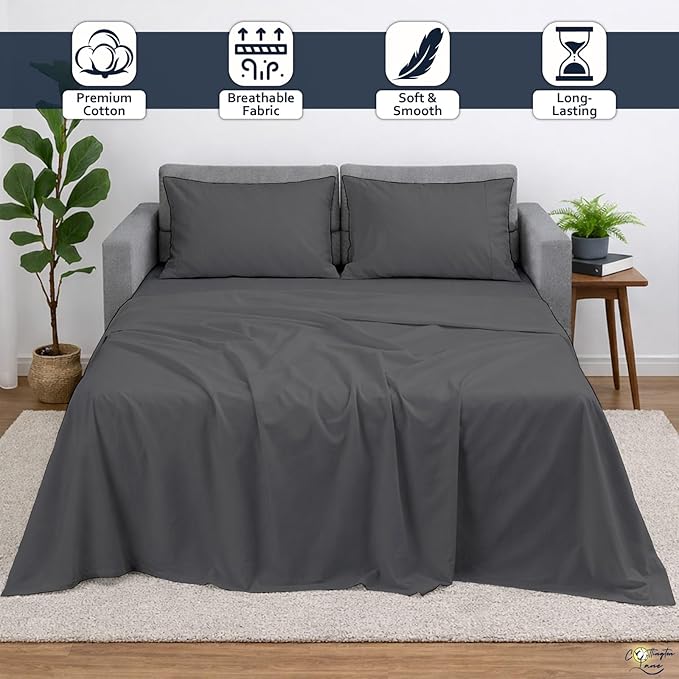 Cottington Lane Sleeper Sofa Sheets Queen Size, 4 Piece Premium Quality 100% - Image 2